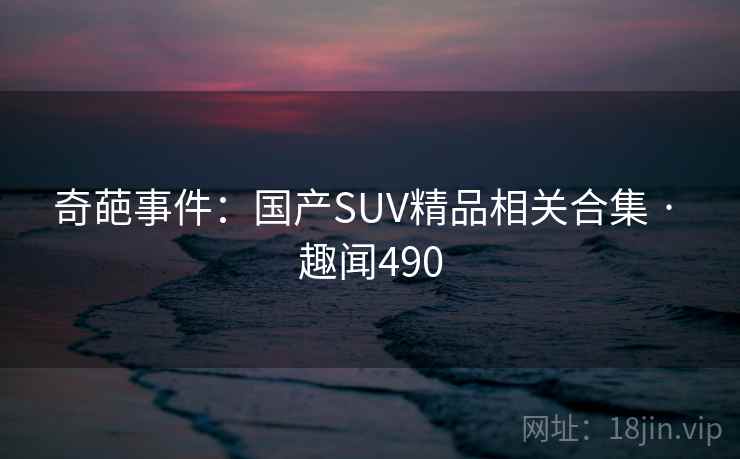 奇葩事件：国产SUV精品相关合集 · 趣闻490