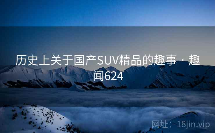 历史上关于国产SUV精品的趣事 · 趣闻624